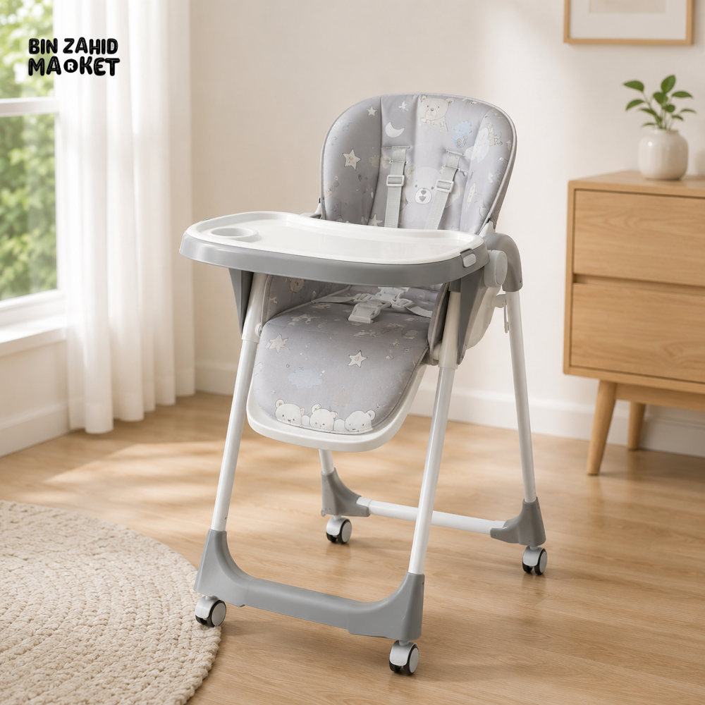 MULTIFUNCTIONAL BABY FEEDING HIGH CHAIR - GREY