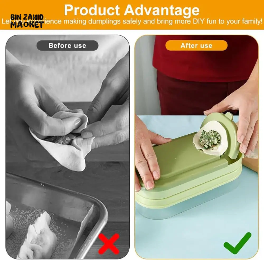 MULTIFUNCTIONAL DUMPLING MAKER MANUAL DOUGH PRESS MOLD PLASTIC STORAGE BOX FOR DUMPLINGS