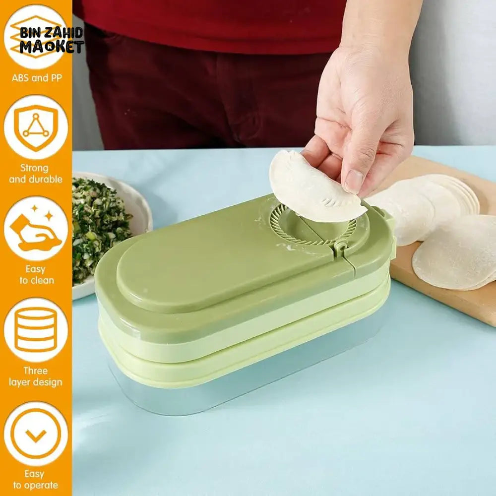 MULTIFUNCTIONAL DUMPLING MAKER MANUAL DOUGH PRESS MOLD PLASTIC STORAGE BOX FOR DUMPLINGS