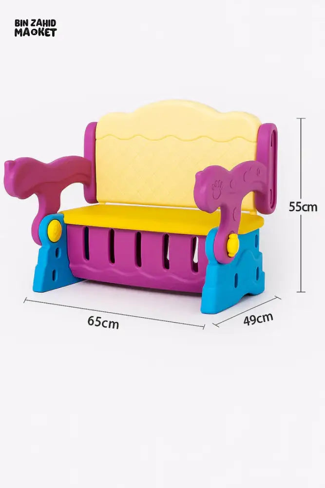 MULTIFUNCTIONAL KIDS PICNIC & STUDY CHAIR WITH STORAGE 3-IN-1 PLASTIC TODDLER SEAT