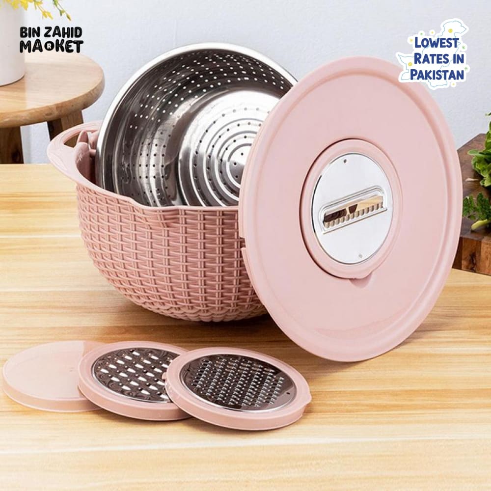 MULTIFUNCTIONAL STAINLESS STEEL STRAINER & DRAIN BASKET BOWL SET