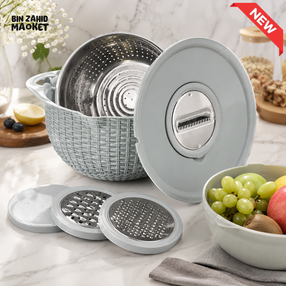 MULTIFUNCTIONAL STAINLESS STEEL STRAINER & DRAIN BASKET BOWL SET