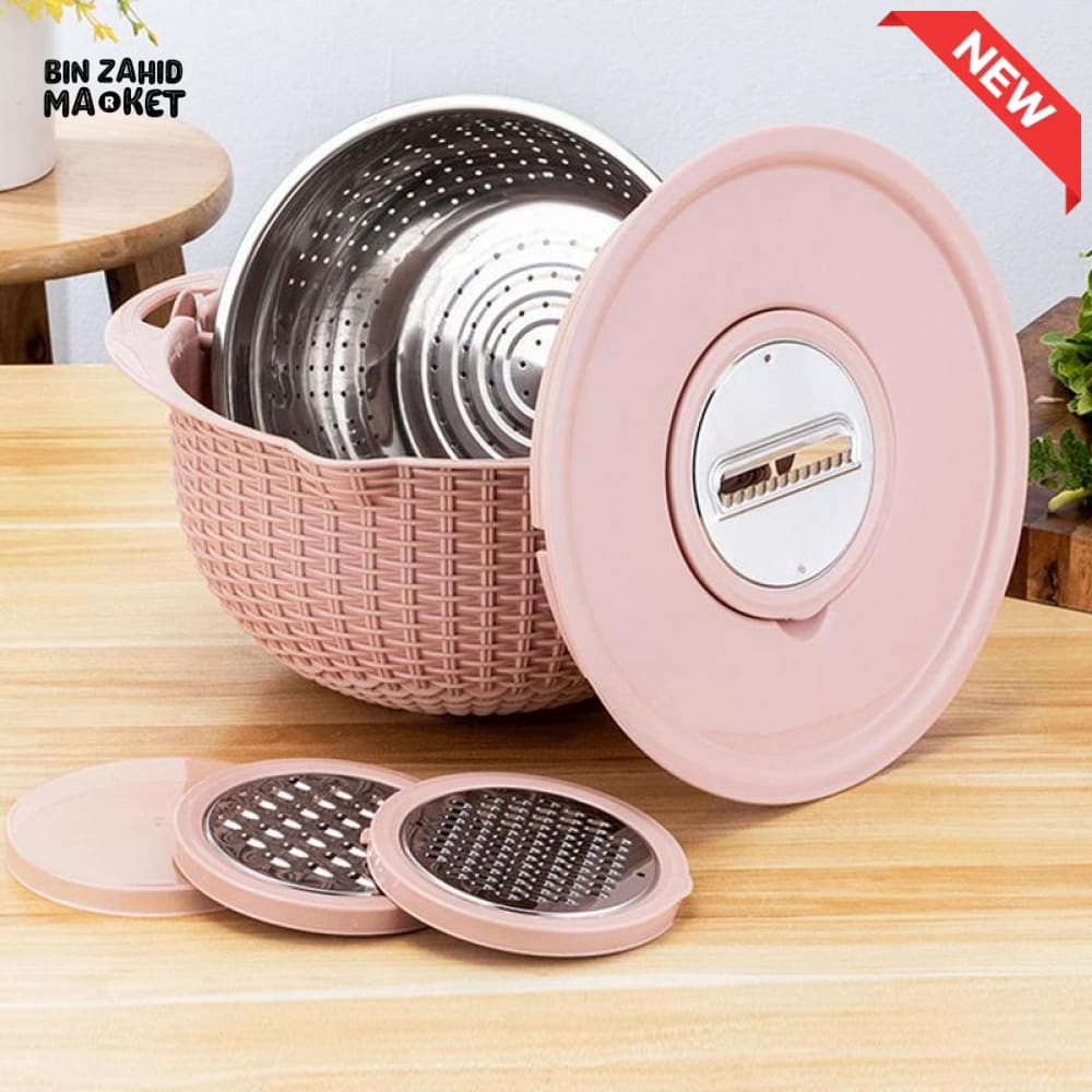MULTIFUNCTIONAL STAINLESS STEEL STRAINER & DRAIN BASKET BOWL SET