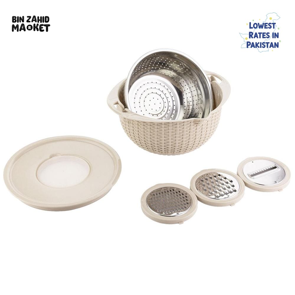 MULTIFUNCTIONAL STAINLESS STEEL STRAINER & DRAIN BASKET BOWL SET