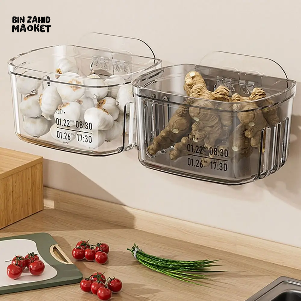 MULTIFUNCTIONAL WALL-MOUNTED STORAGE BASKET – PLASTIC DURABLE SPACE-SAVING VEGETABLE ORGANIZER