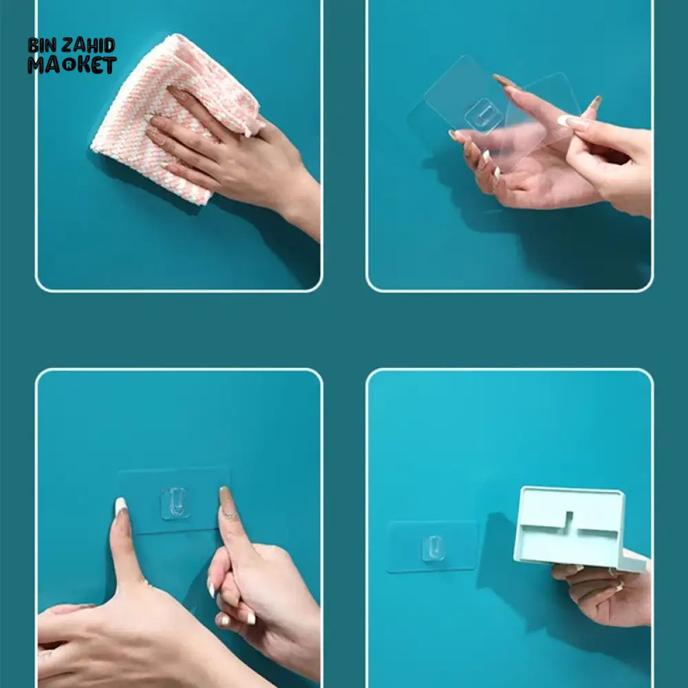 MULTIFUNCTIONAL WALL STORAGE RACK – NO-DRILL ADHESIVE SHELF FOR SOAP SPONGE KEYS & REMOTES