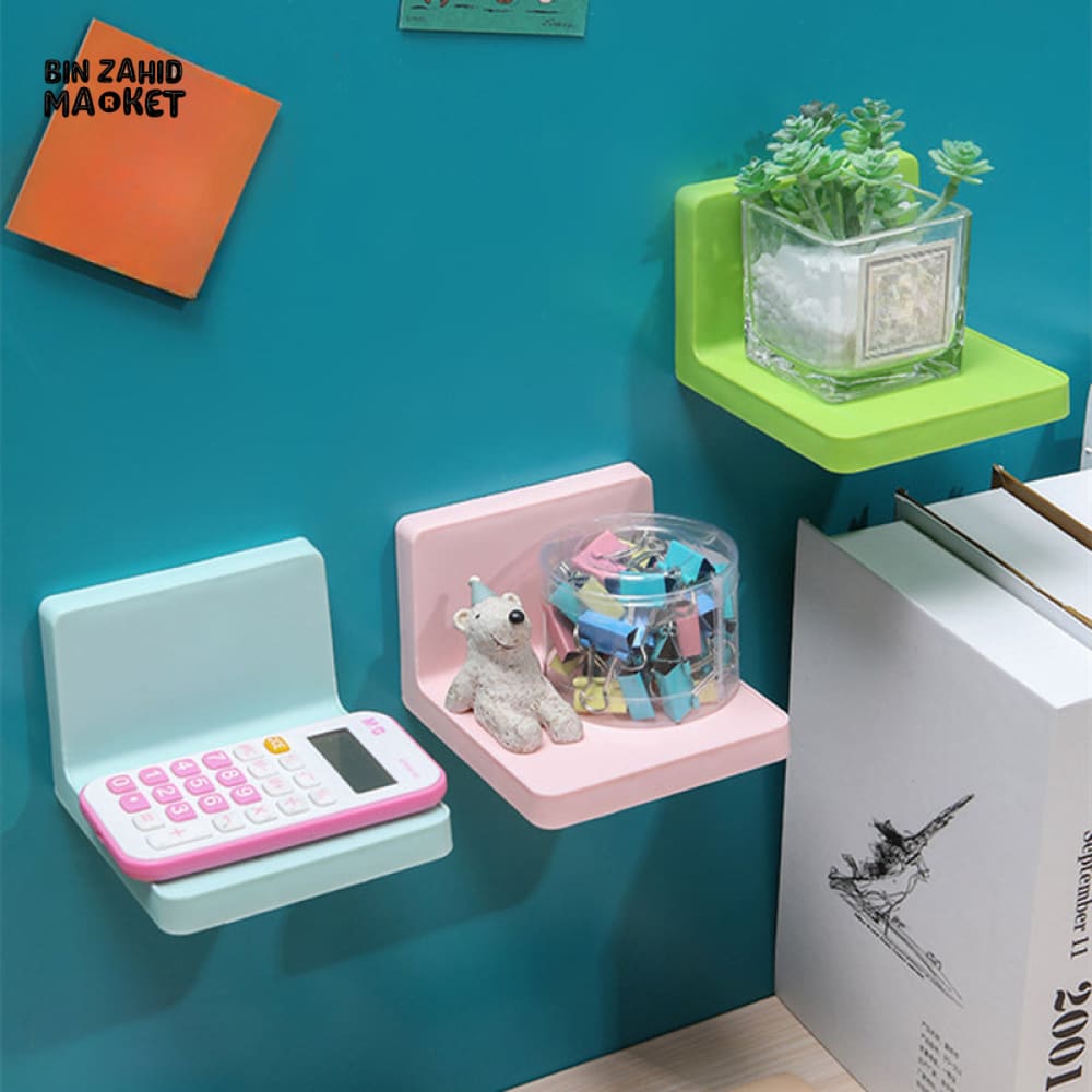 MULTIFUNCTIONAL WALL STORAGE RACK – NO-DRILL ADHESIVE SHELF FOR SOAP SPONGE KEYS & REMOTES