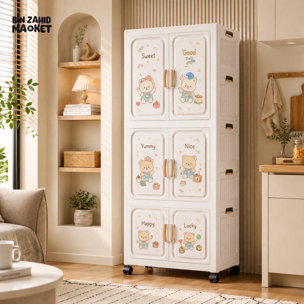 MULTILAYER KIDS STORAGE WARDROBE CABINET