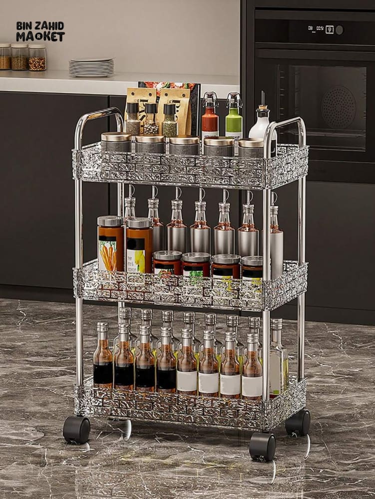 MULTIPLE LAYERS ACRYLIC MADE STORAGE CART WITH WHEELS