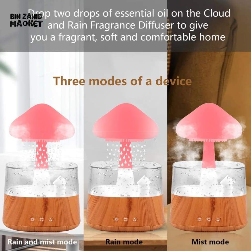 MUSHROOM RAIN HUMIDIFIER WITH NIGHT LIGHT