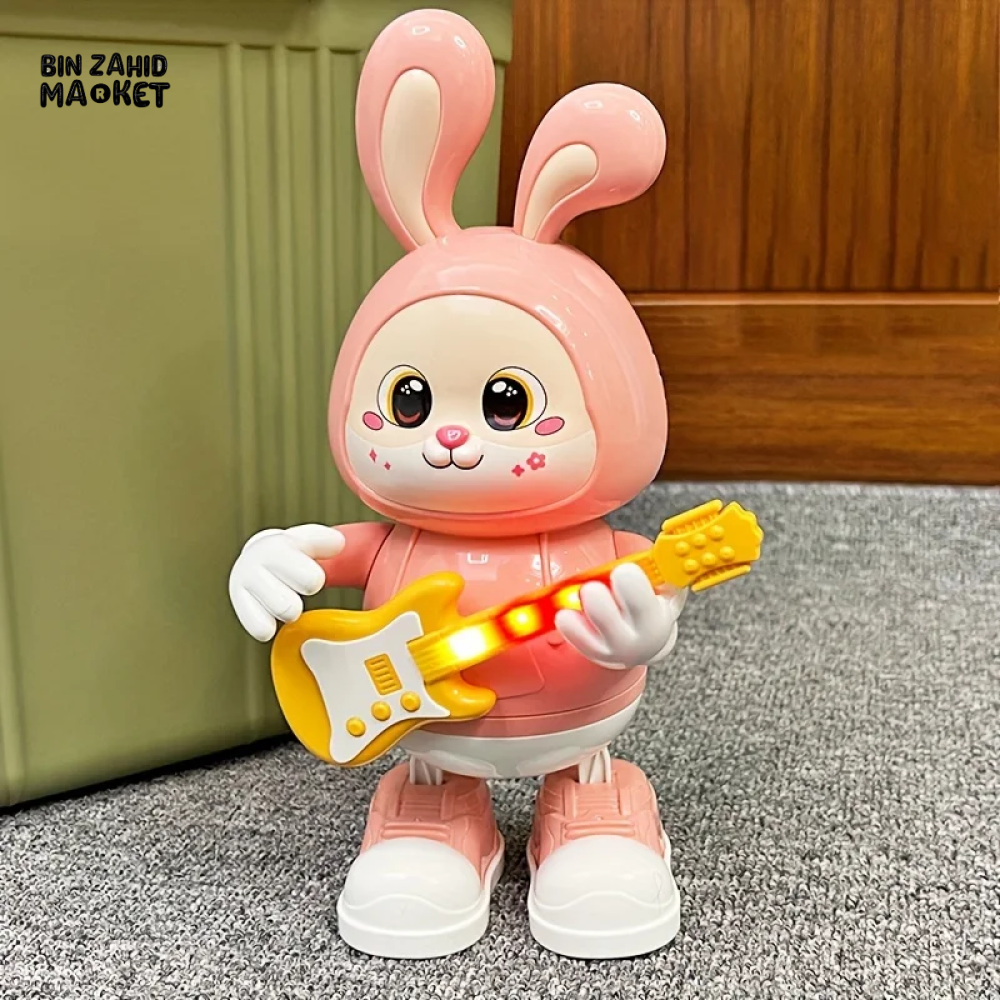 MUSICAL DANCING RABBIT TOY WITH GUITAR – SINGING WALKING & LIGHT-UP BUNNY FOR TODDLERS