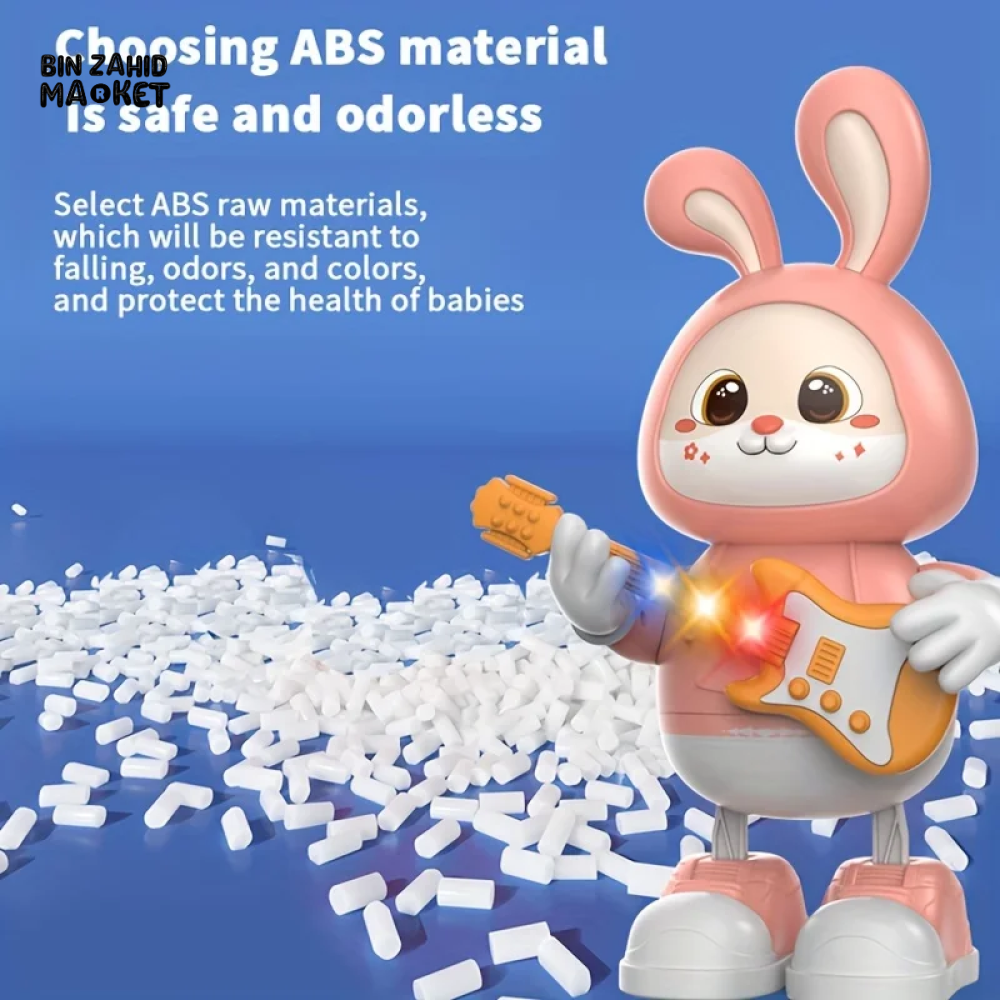 MUSICAL DANCING RABBIT TOY WITH GUITAR – SINGING WALKING & LIGHT-UP BUNNY FOR TODDLERS