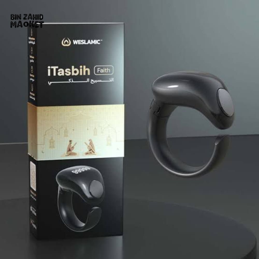 MUSLIM SMART TASBEEH ZIKR RING – DIGITAL ISLAMIC PRAYER COUNTER WITH REMINDER & MAGNETIC CHARGING