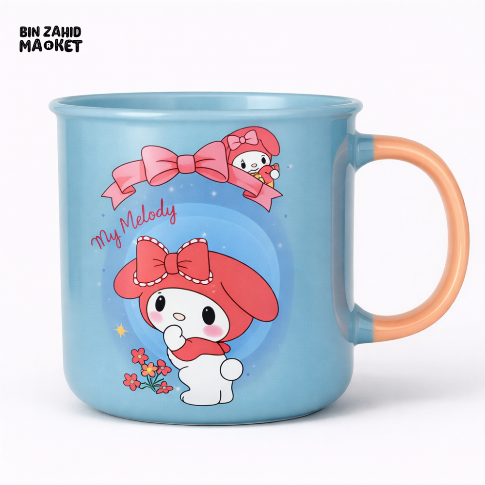 MY MELODY CARTOON CERAMIC MUG – CUTE BLUE COFFEE & TEA CUP