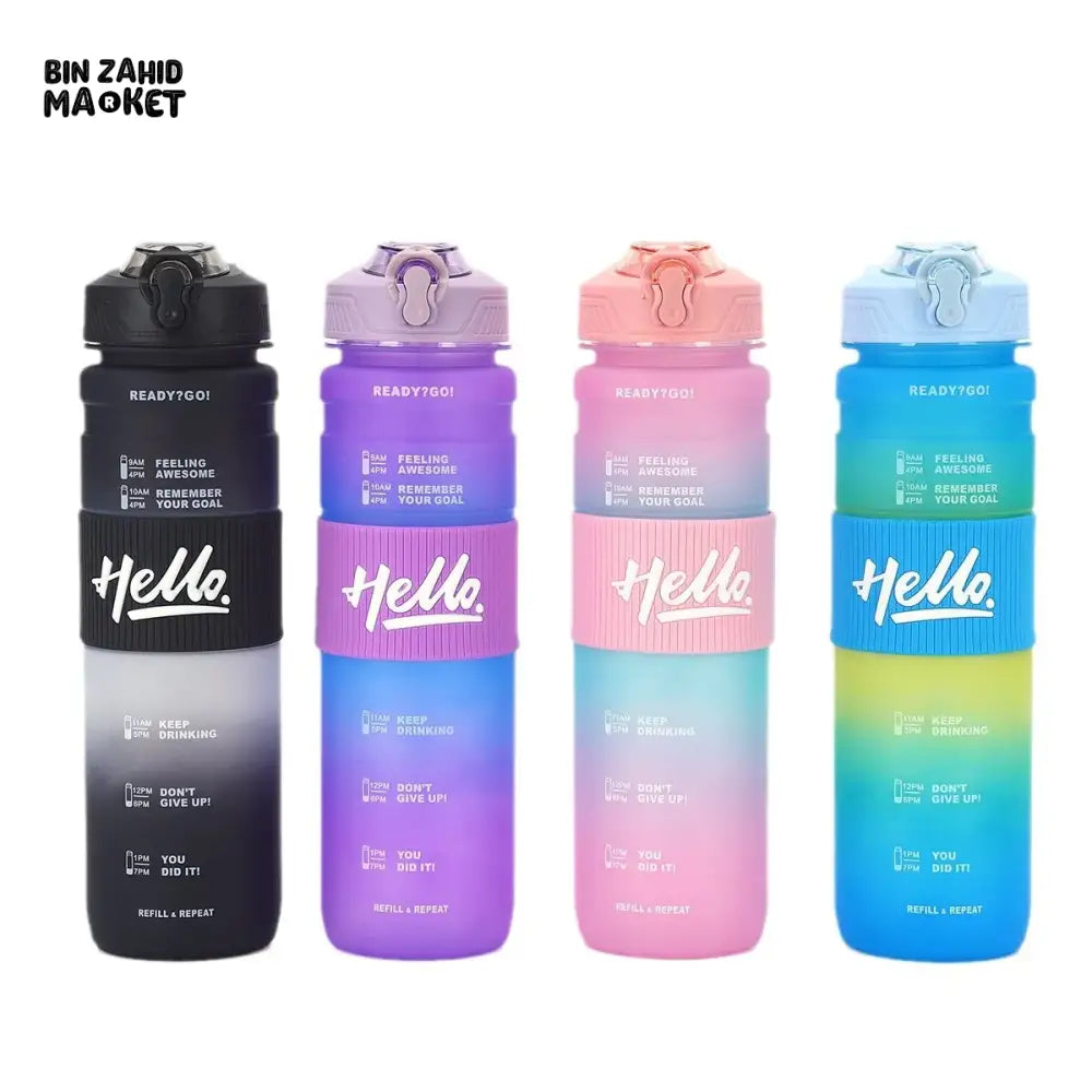 NEW GRADIENT COLOR LARGE CAPACITY SPORTS WATER BOTTLE 700 ML– OUTDOOR PORTABLE HANDLE STRAW CUP LEAKPROOF SEALED MATTE SPACE CUP