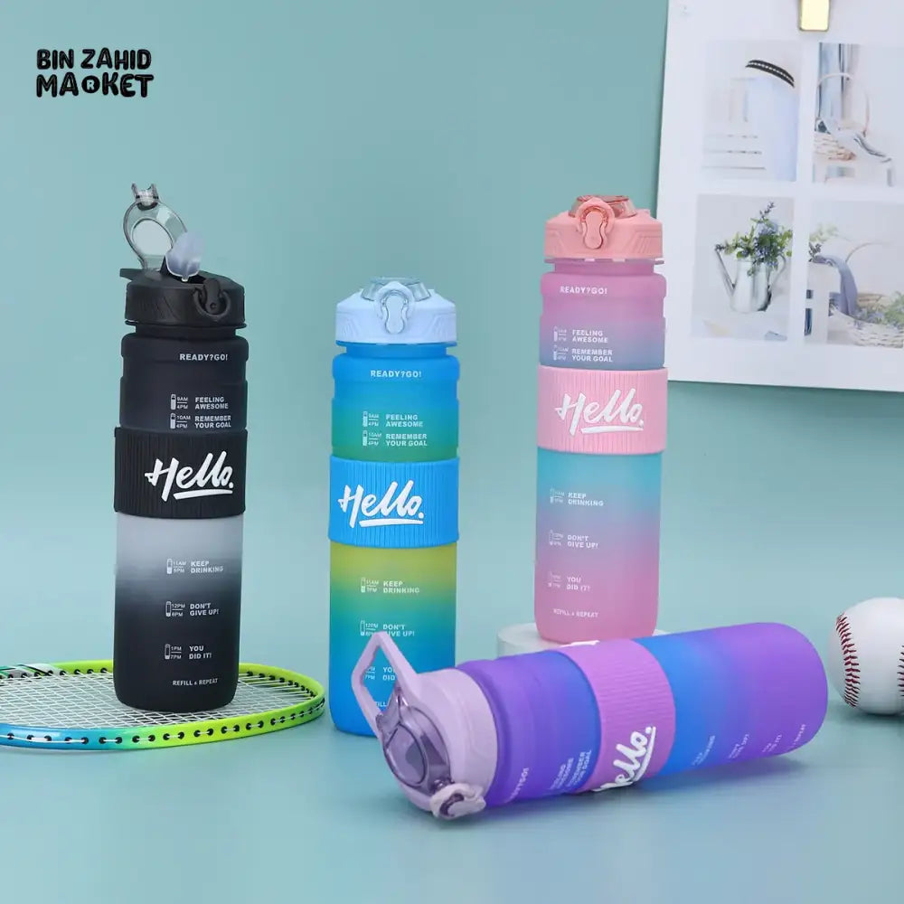 NEW GRADIENT COLOR LARGE CAPACITY SPORTS WATER BOTTLE 700 ML– OUTDOOR PORTABLE HANDLE STRAW CUP LEAKPROOF SEALED MATTE SPACE CUP