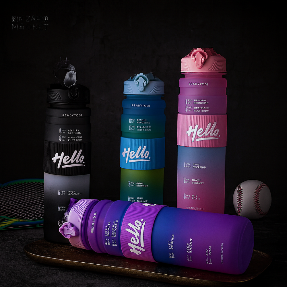 NEW GRADIENT COLOR LARGE CAPACITY SPORTS WATER BOTTLE 700 ML– OUTDOOR PORTABLE HANDLE STRAW CUP LEAKPROOF SEALED MATTE SPACE CUP