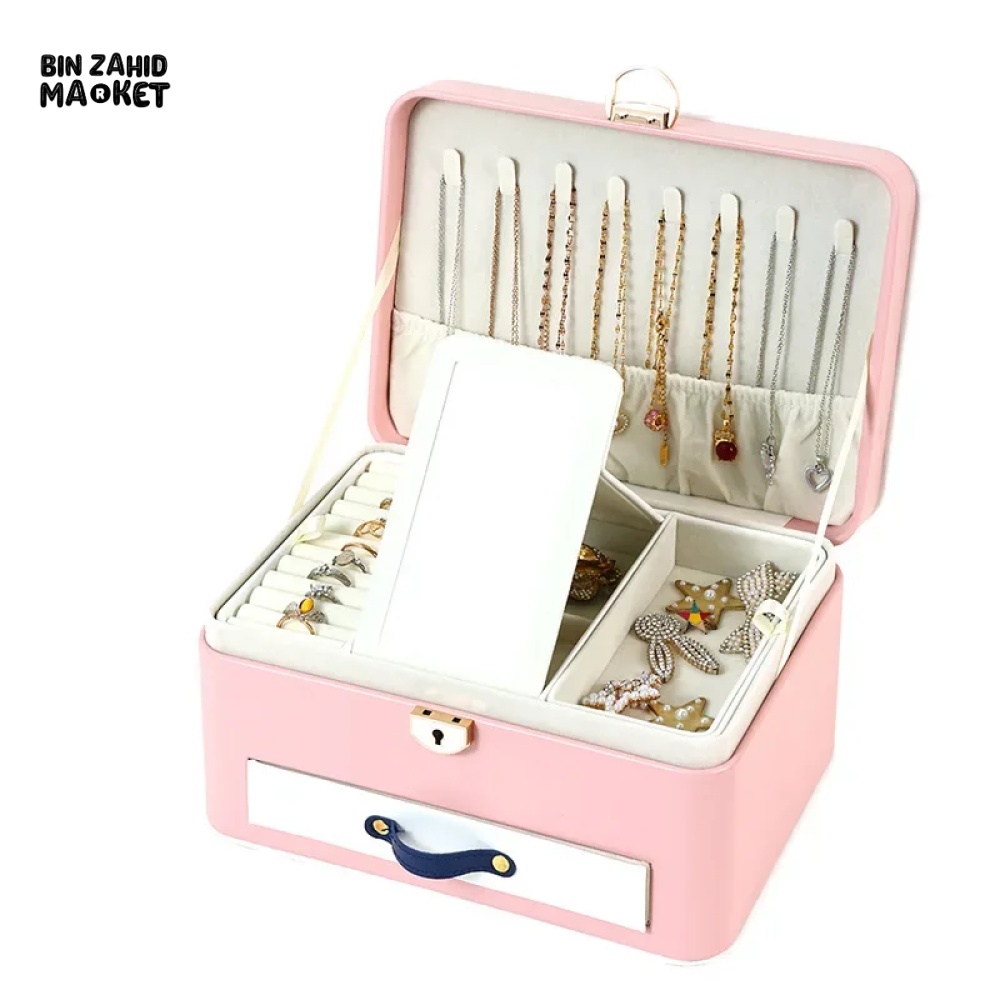 NEW LEATHER JEWELRY BOX PACKAGING BOX FOR NECKLACE HAIRPIN & PEARL ACCESSORIES - CHILDREN'S DESKTOP JEWELRY ORGANIZER