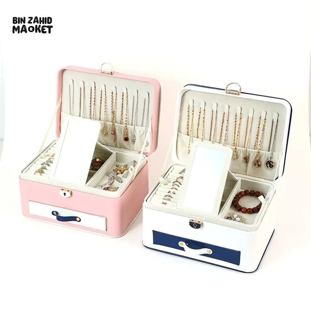 NEW LEATHER JEWELRY BOX PACKAGING BOX FOR NECKLACE HAIRPIN & PEARL ACCESSORIES - CHILDREN'S DESKTOP JEWELRY ORGANIZER