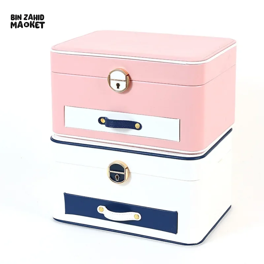 NEW LEATHER JEWELRY BOX PACKAGING BOX FOR NECKLACE HAIRPIN & PEARL ACCESSORIES - CHILDREN'S DESKTOP JEWELRY ORGANIZER