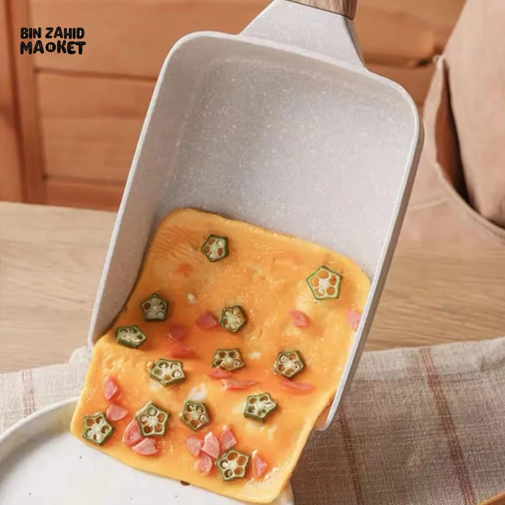 NON STICK MARBLE COATING RECTANGLE FRYING PAN