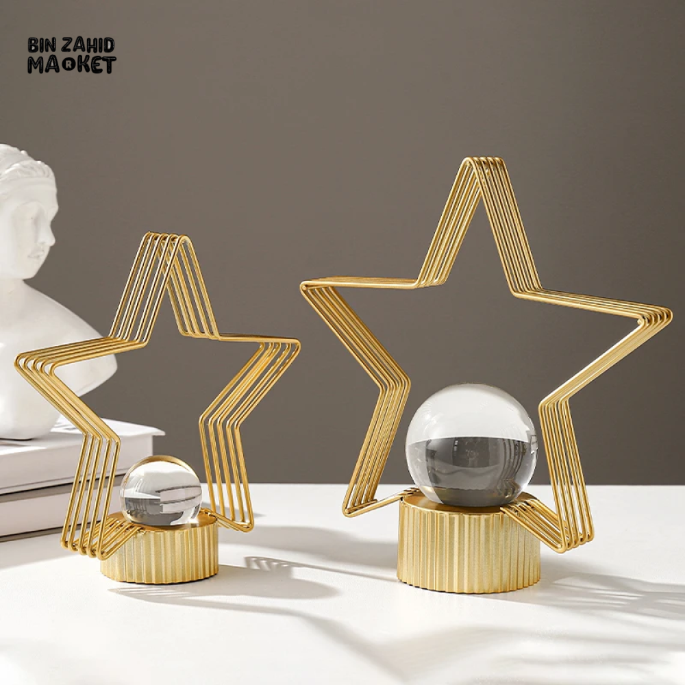 NORDIC CRYSTAL BALL METAL ART DECORATION - STAR