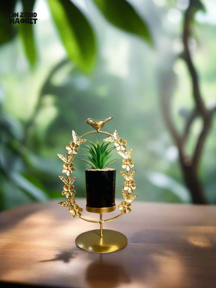 NORDIC LUXURY IRON HANDICRAFT PLANT ORNAMENTS - BIRD ON BLOOM