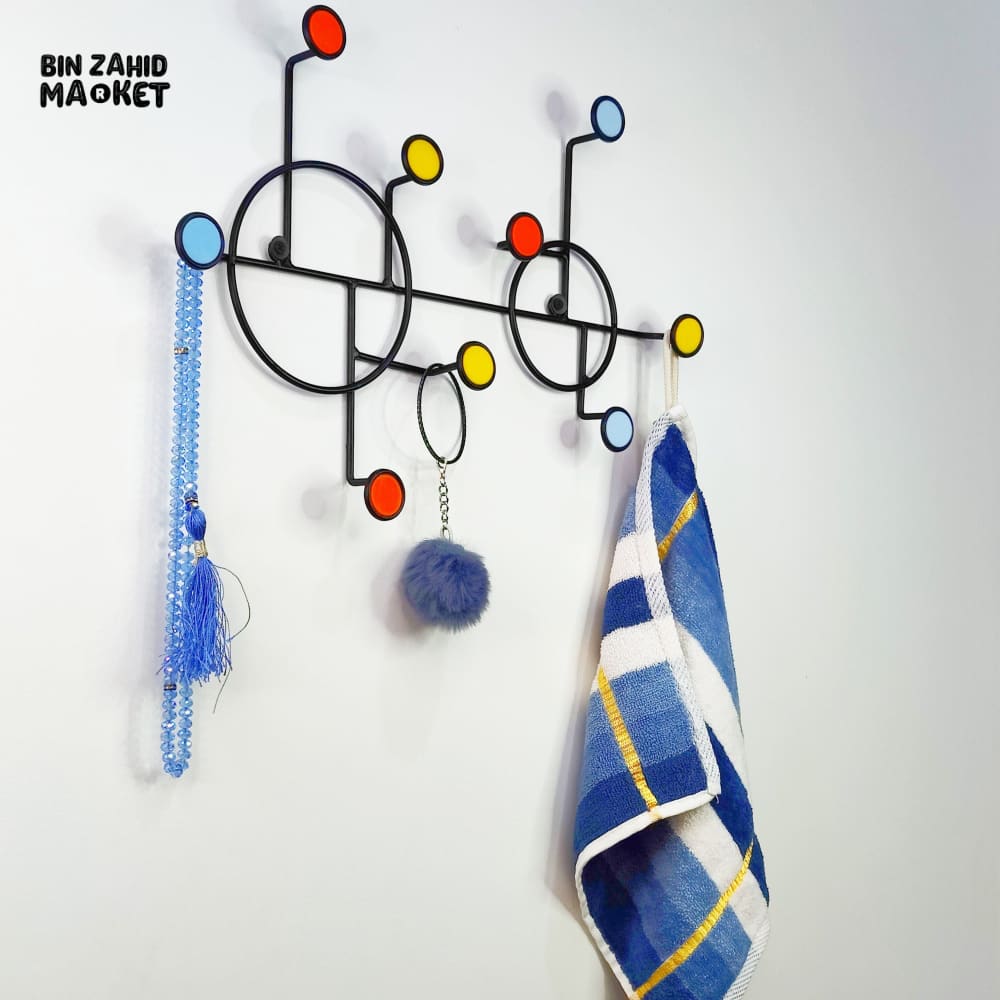 NORDIC STYLE WALL SHELF WITH HOOKS - CIRCLE