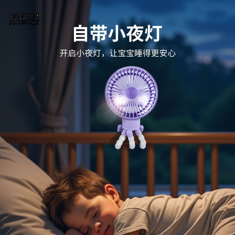 OCTOPUS PORTABLE FAN – HANDHELD TRIPOD FAN FOLDABLE NECK HANGING & DESKTOP COOLING FAN