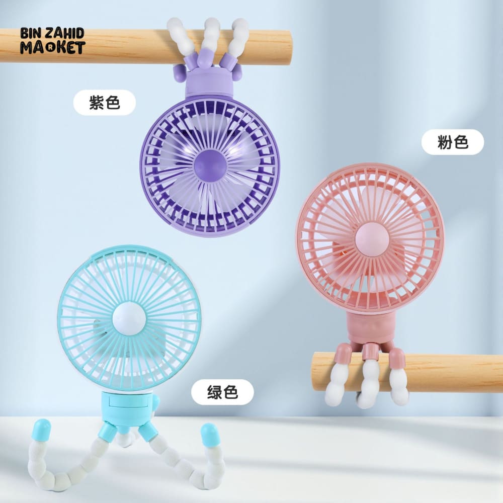 OCTOPUS PORTABLE FAN – HANDHELD TRIPOD FAN FOLDABLE NECK HANGING & DESKTOP COOLING FAN