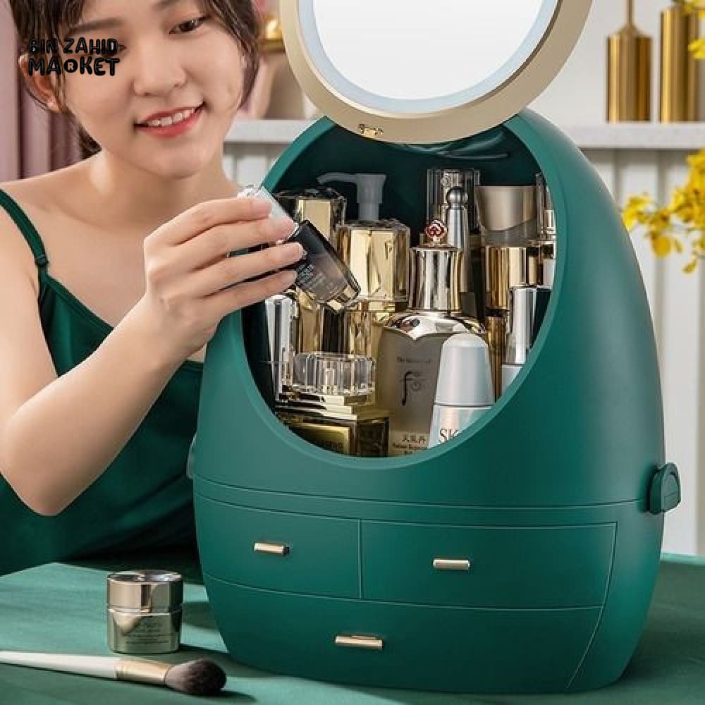 OVAL SHAPE COSMETICS ORGANIZER Green