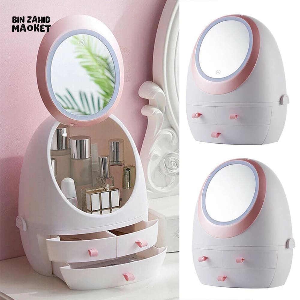 OVAL SHAPE COSMETICS ORGANIZER White