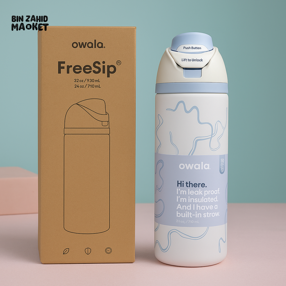 OWALA FREESIP 24OZ WATER BOTTLE - BLUE RIBBON WAVES