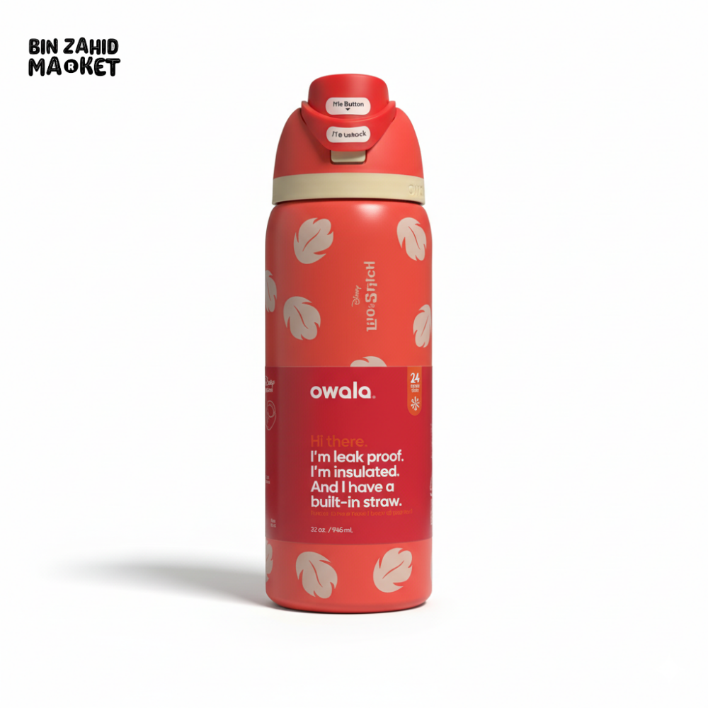 OWALA FREESIP 24OZ WATER BOTTLE - CORAL LEAF
