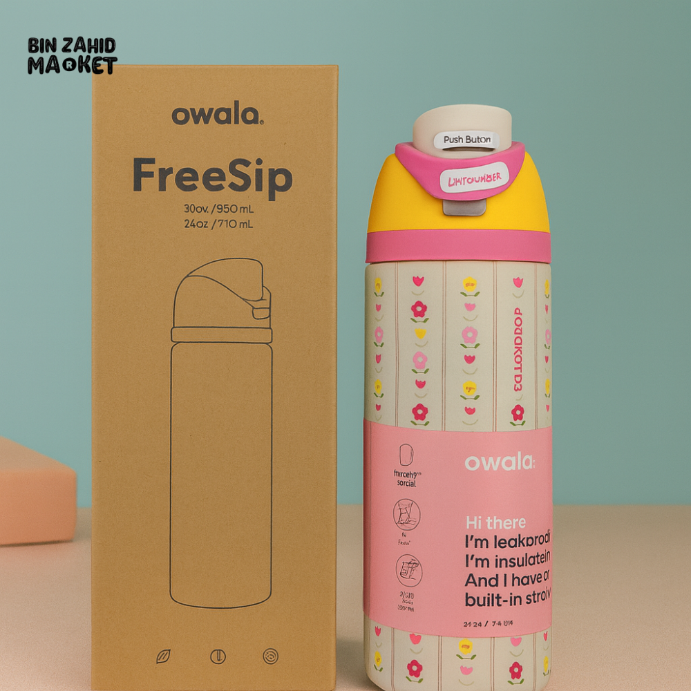 OWALA FREESIP 24OZ WATER BOTTLE - FLORAL STRIPES