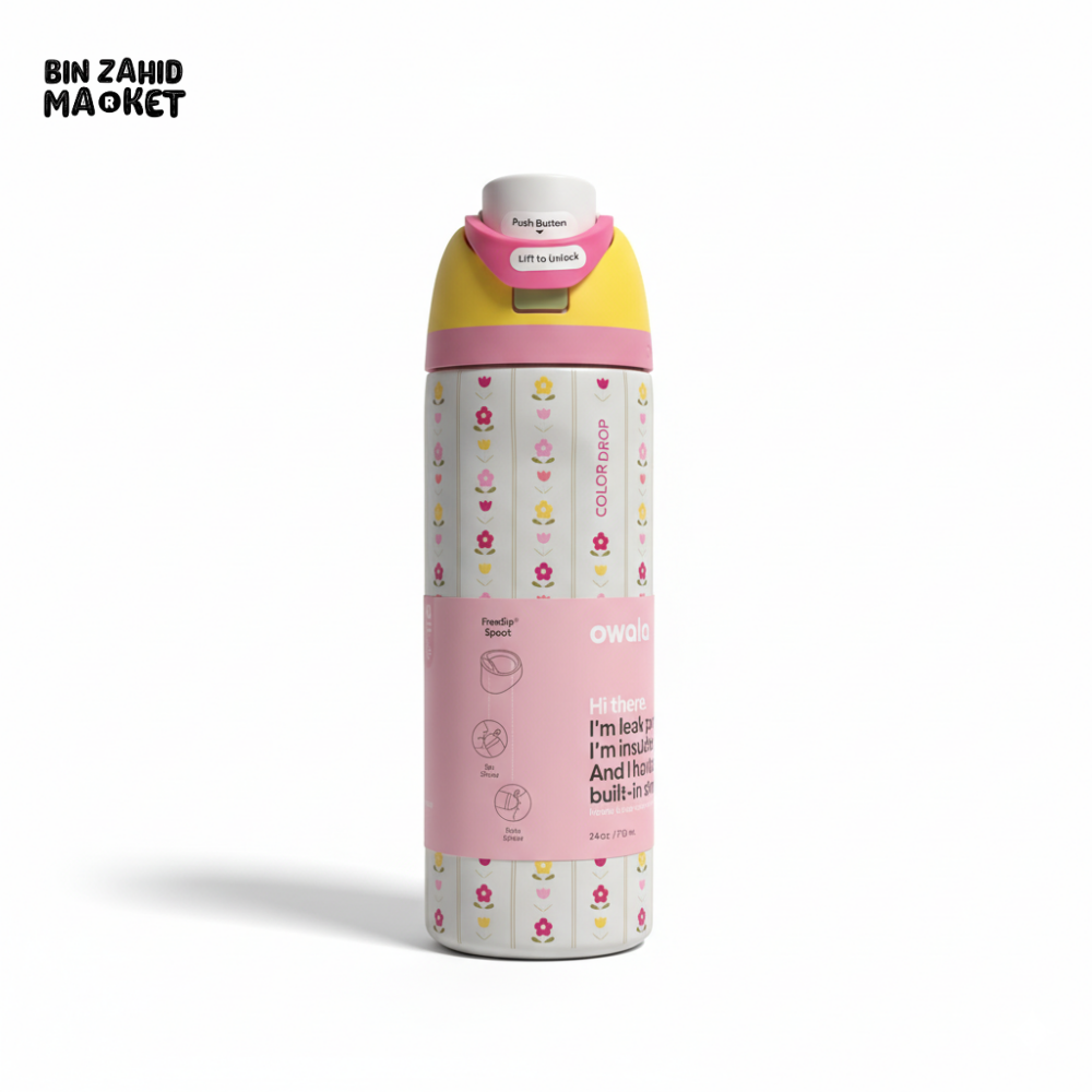 OWALA FREESIP 24OZ WATER BOTTLE - FLORAL STRIPES