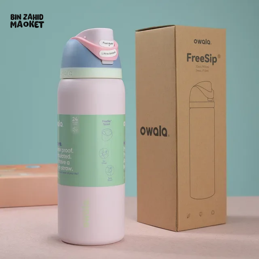 OWALA FREESIP 24OZ WATER BOTTLE – HYDRATION REDEFINED - LIGHT PINK