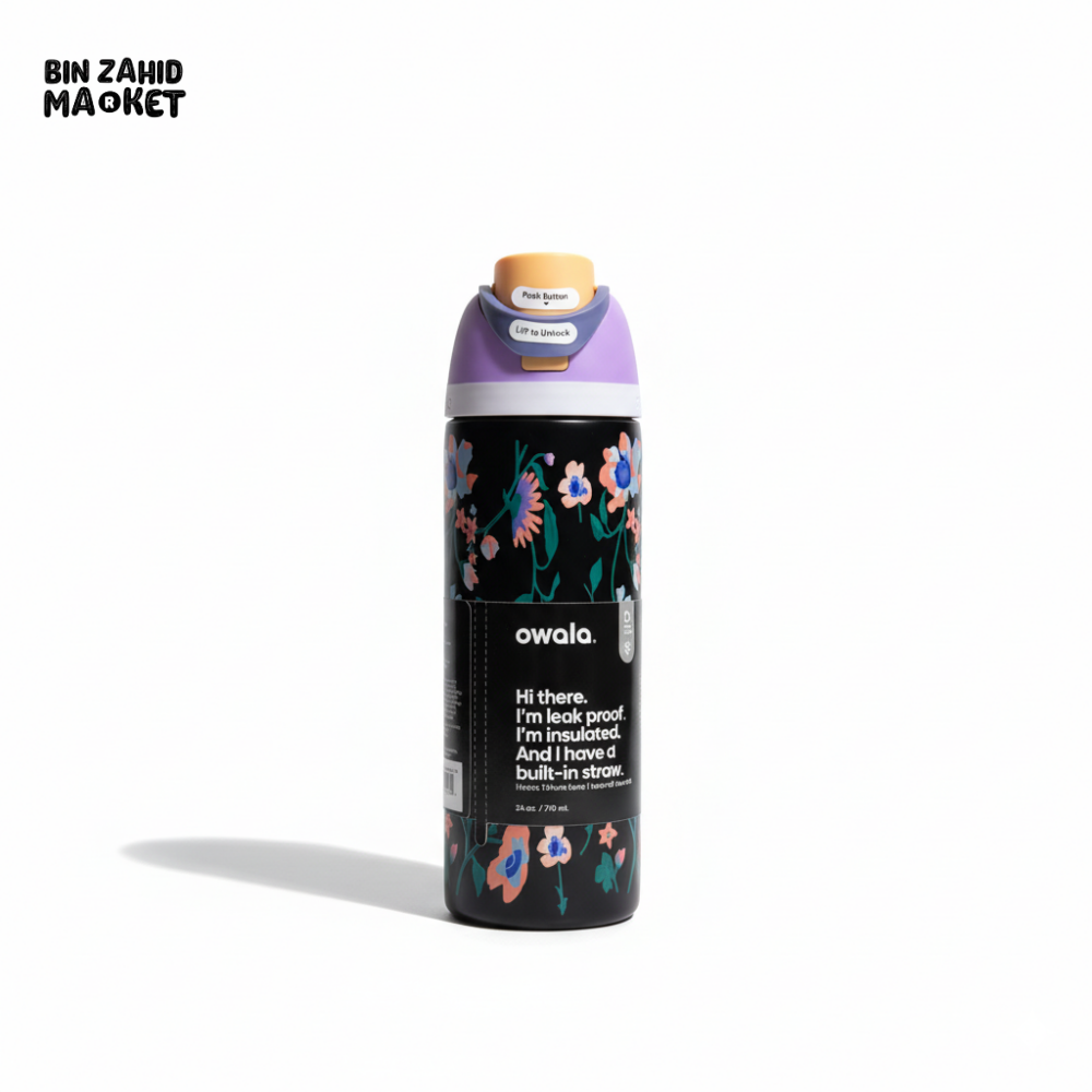 OWALA FREESIP 24OZ WATER BOTTLE - MIDNIGHT FLORAL
