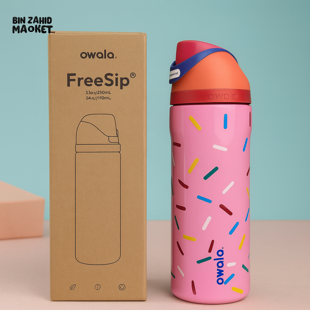 OWALA FREESIP 24OZ WATER BOTTLE - PINK SPRINKLES
