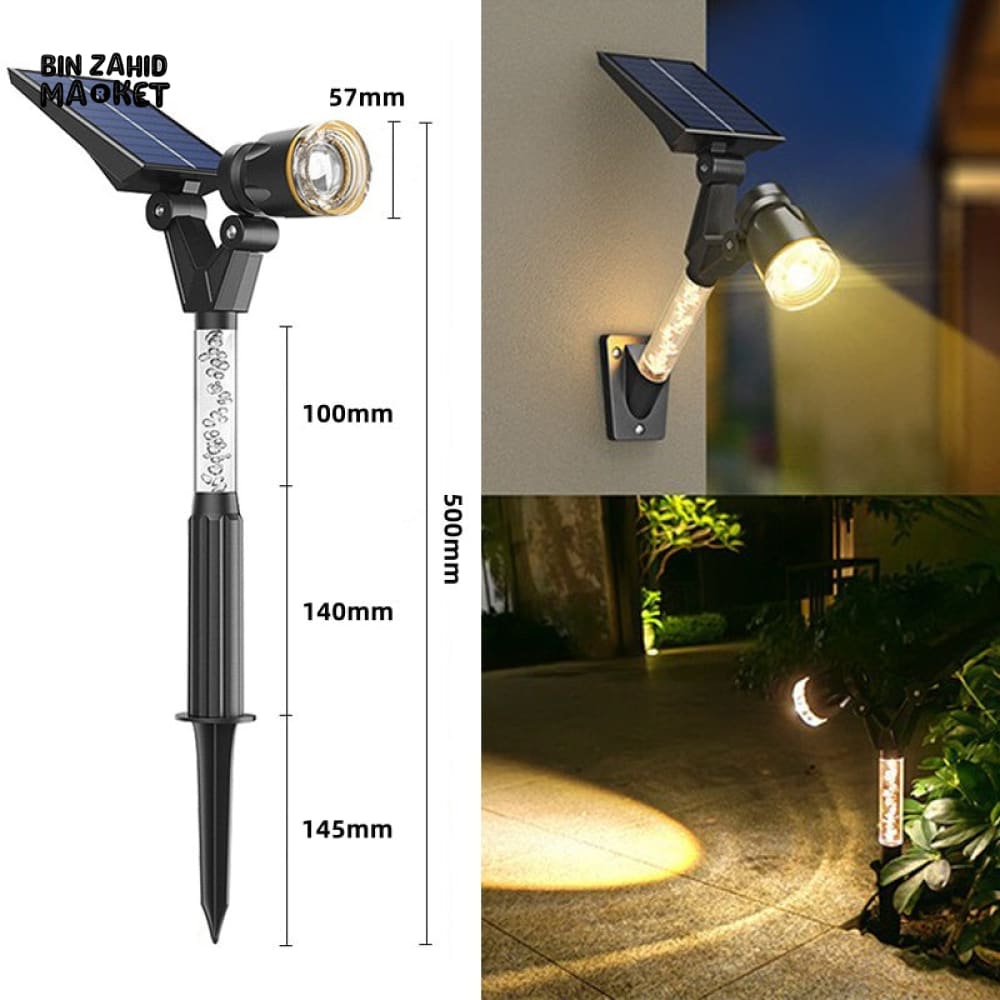 PACK OF 2 SOLAR POWERED OUTDOOR LIGHTS WATERPROOF LED FOR COURTYARD BALCONY & GARDEN