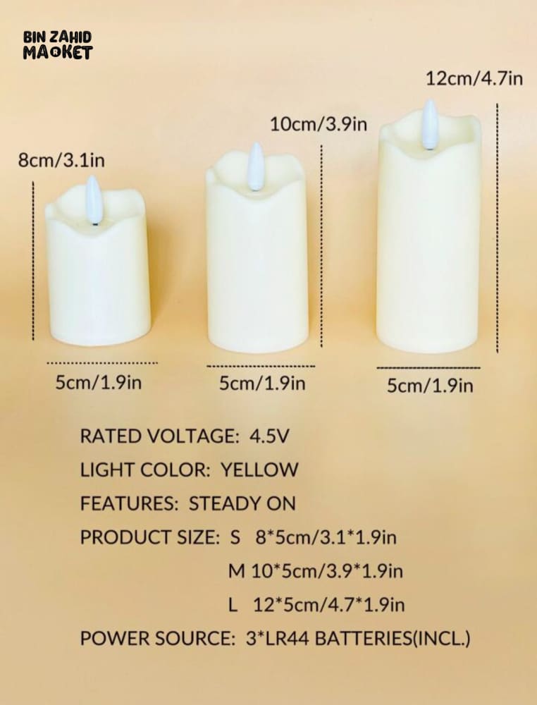 PACK OF 3 LED CANDLE LIGHTS