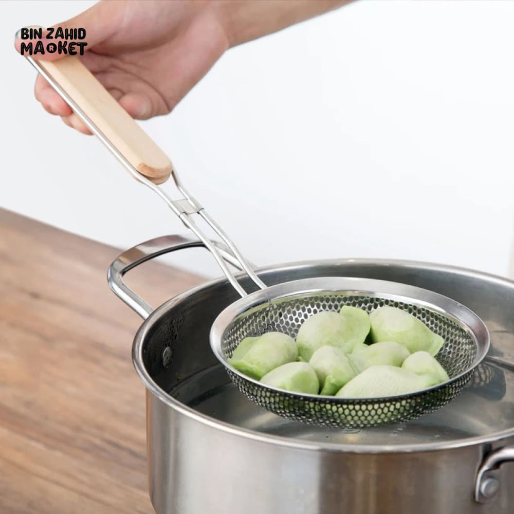 PACK OF 3 STRAINER WITH WOODEN HANDLE