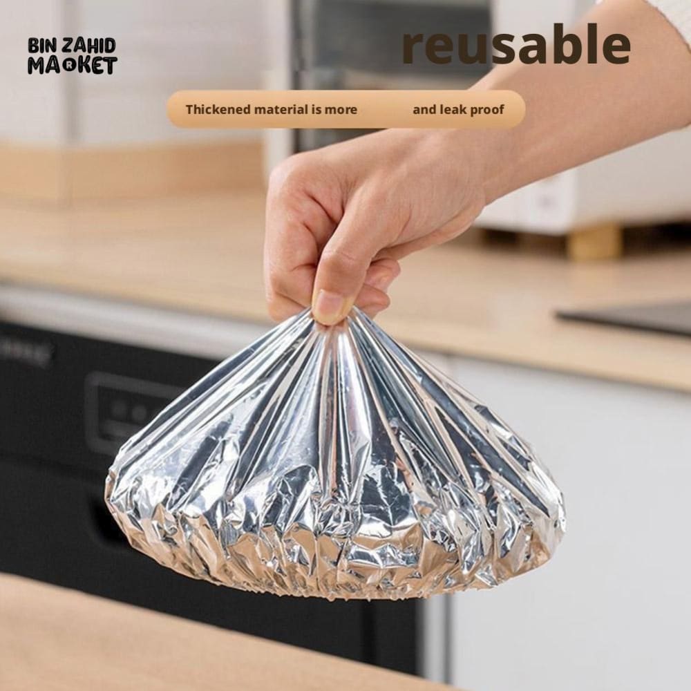 PACK OF 30 FOOD GRADE ALUMINUM FOIL COVERS – REUSABLE FOOD INSULATION & STORAGE LIDS FOR COOKING AND KITCHEN USE