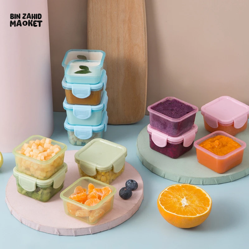 PACK OF 4 – 60ML FOOD-GRADE SEALABLE STORAGE BOXES – BABY FOOD, JAM, LUNCH