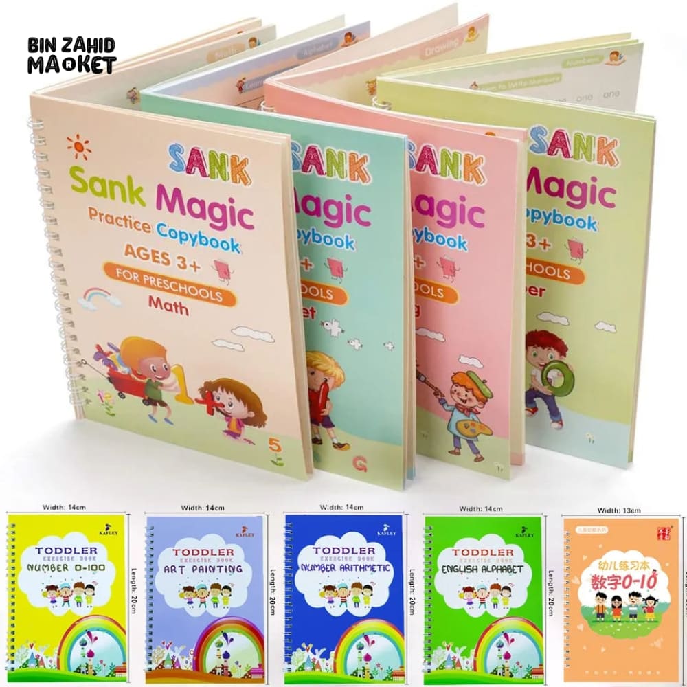 PACK OF 4 CHILD PRACTICE MAGIC SANK BOOK WITH 10 REFILLS