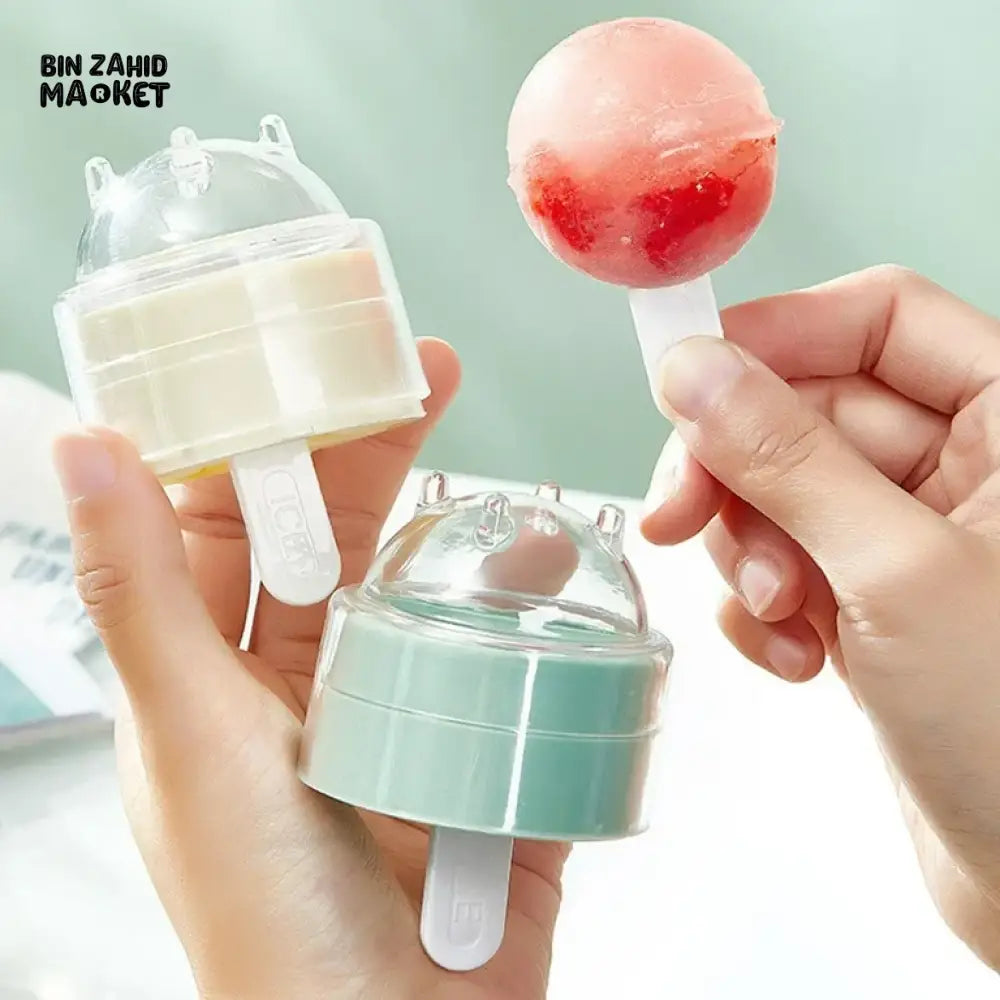 PACK OF 4 ICE MOLD SET – FUN LOLLIPOP-SHAPED ICE CUBE MOLDS