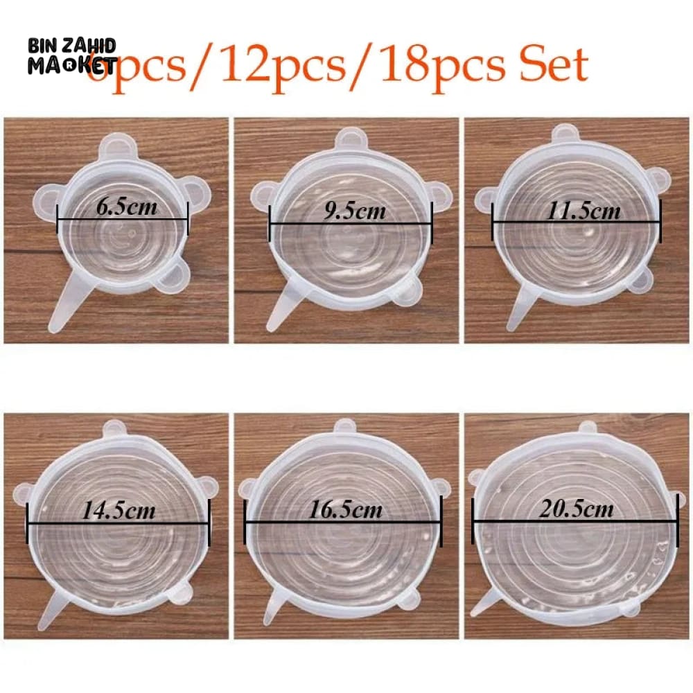 PACK OF 6 SILICONE LIDS