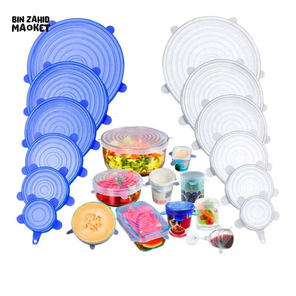 PACK OF 6 SILICONE LIDS