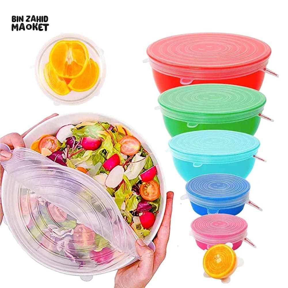 PACK OF 6 SILICONE LIDS