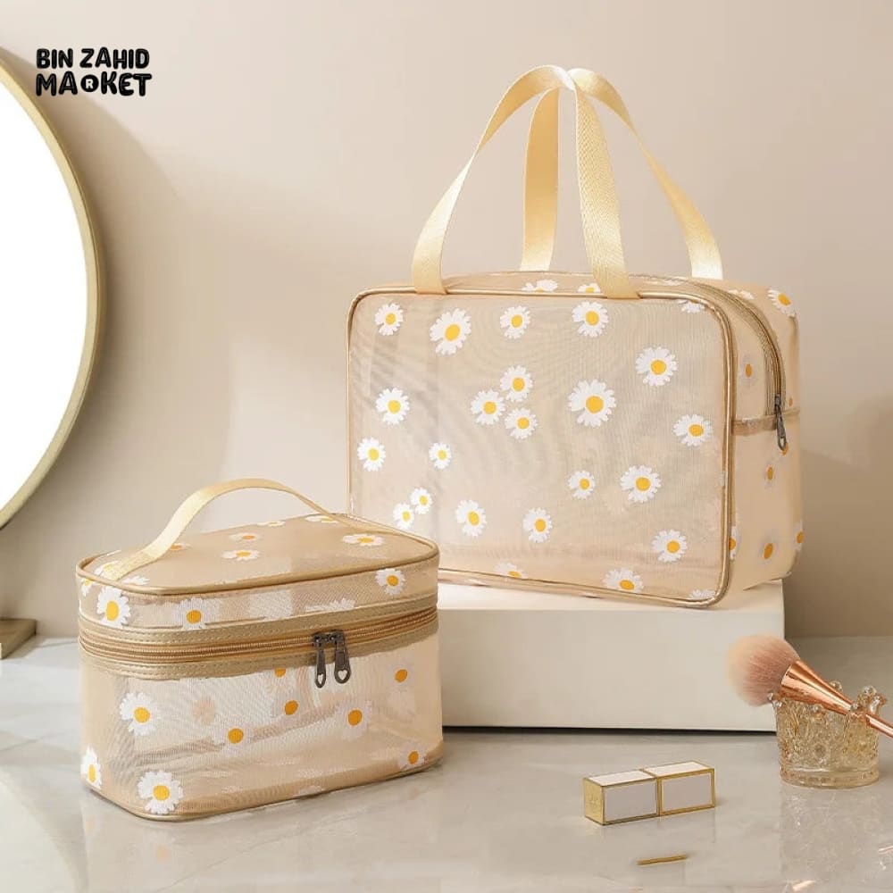 PAIR OF MESH MAKEUP BAG